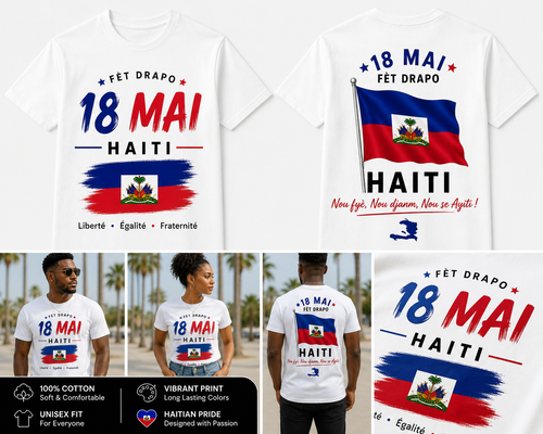 18 Mai Haiti Flag T-Shirt 🇭🇹